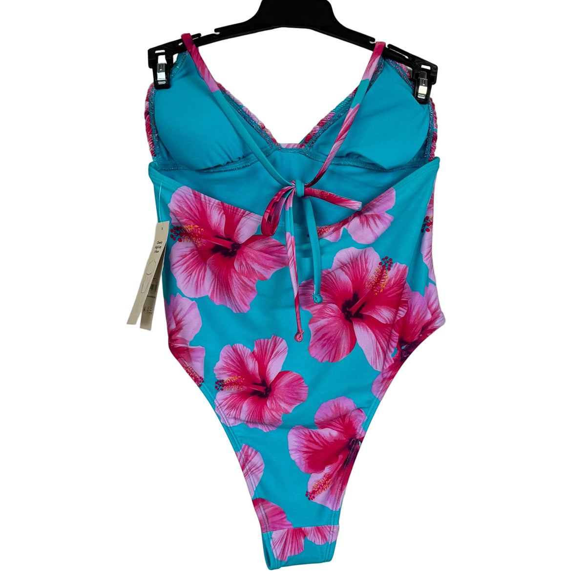 No Boundaries Women's Blue Hibiscus One-piece  XS - Image 2