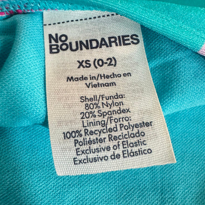 No Boundaries Women's Blue Hibiscus One-piece  XS - Image 3