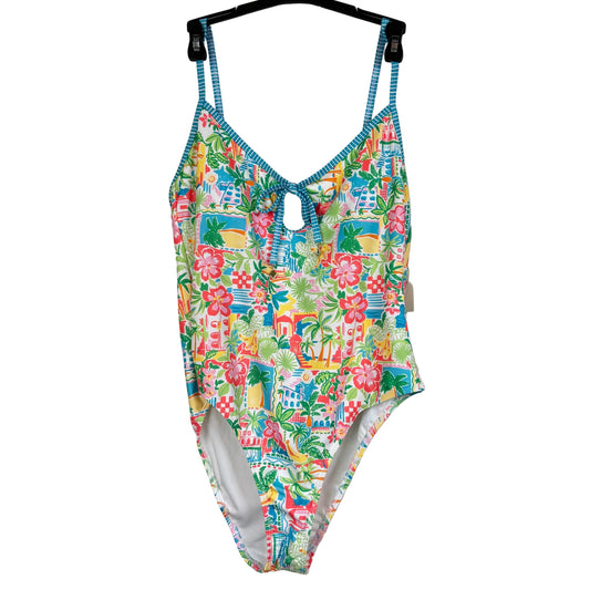 No Boundaries Women's One-Piece Swimsuit Multicolored Size Large - Image 1