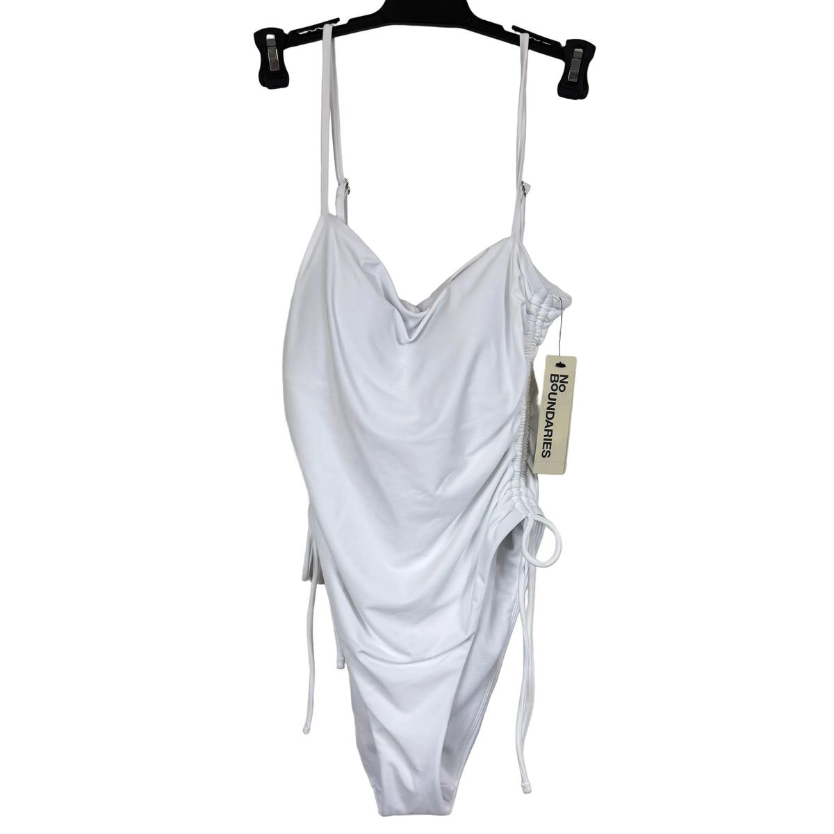 Women's Vivid White Cheeky High Leg One-piece Size Medium - Image 1