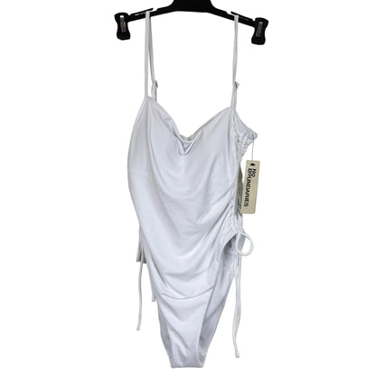 Women's Vivid White Cheeky High Leg One-piece Size Medium - Image 1
