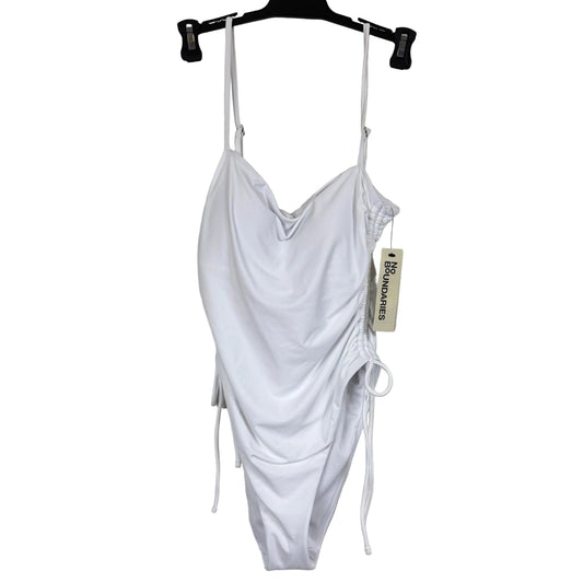 Women's Vivid White Cheeky High Leg One-piece Size Medium - Image 1