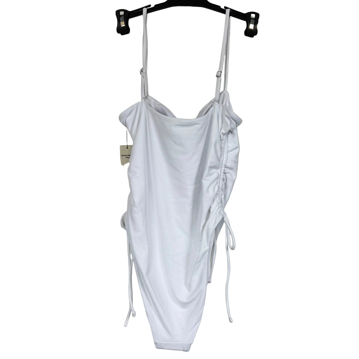 Women's Vivid White Cheeky High Leg One-piece Size Medium - Image 2