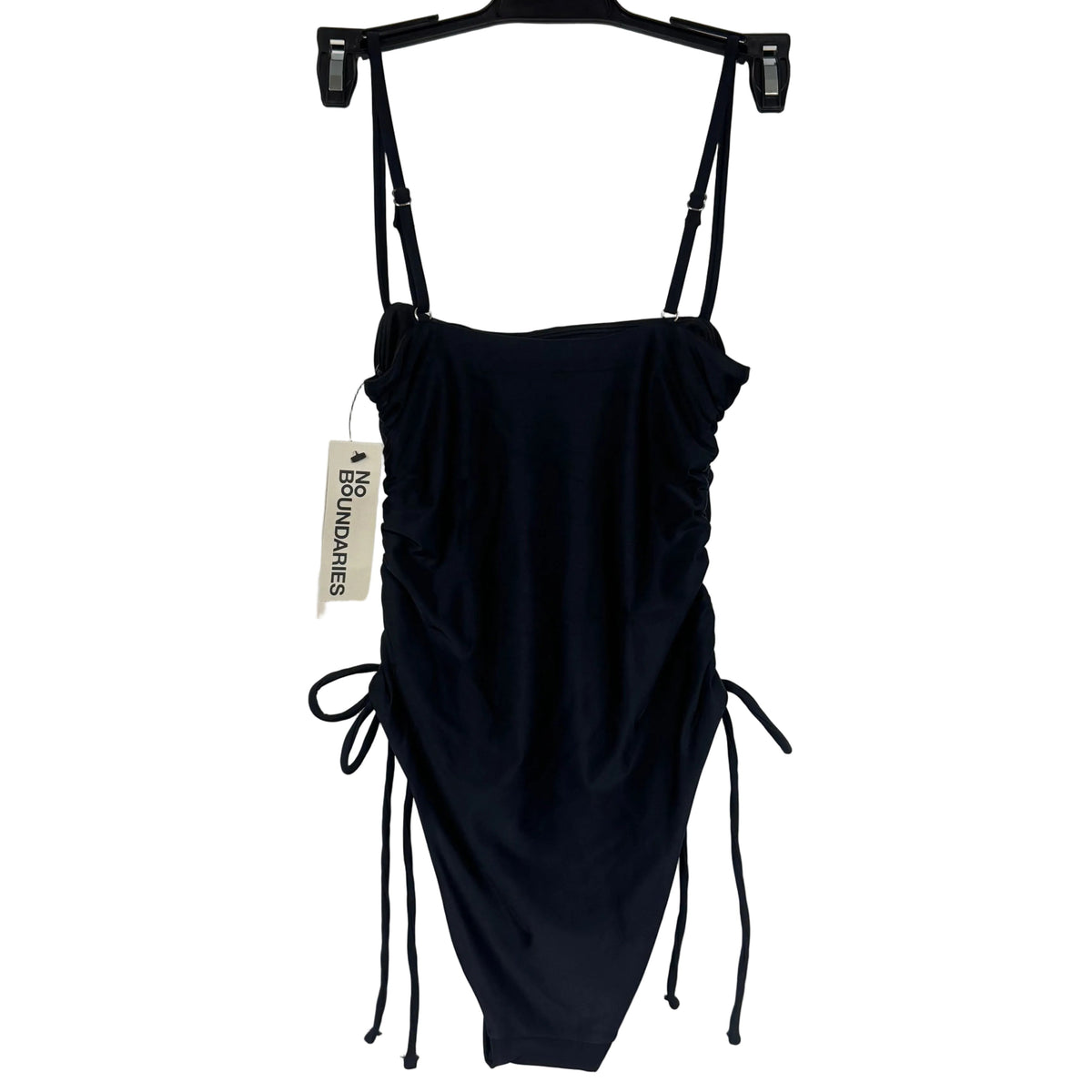 No Boundaries Women's Rich Black Cheeky High Leg One-piece Size XS - Image 2