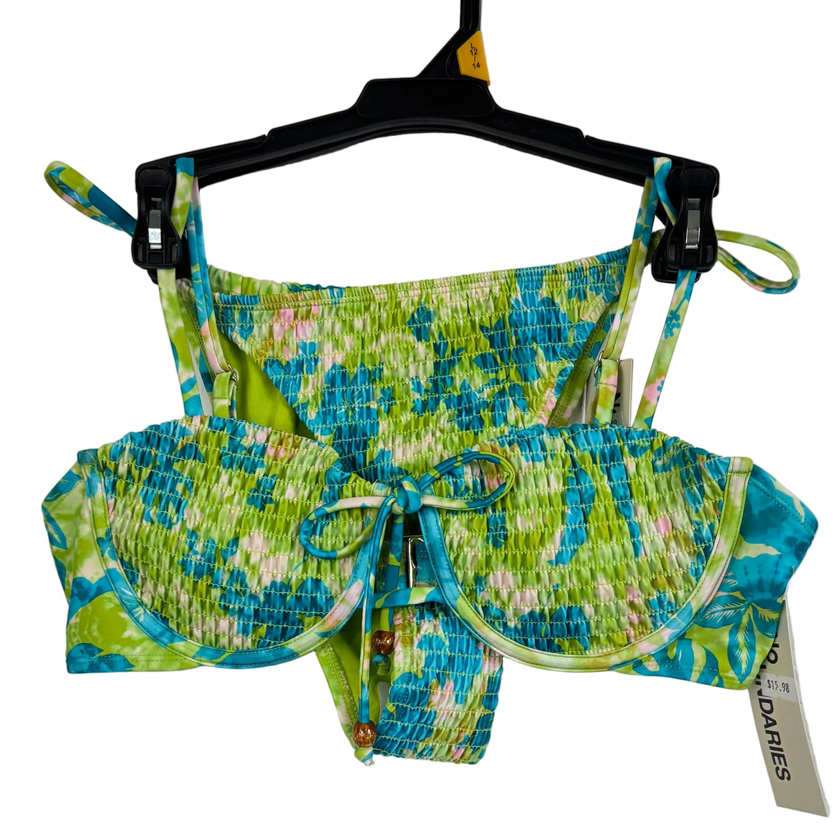 No Boundaries Tropical Floral Bikini Set Women's L 12-14 - Image 1