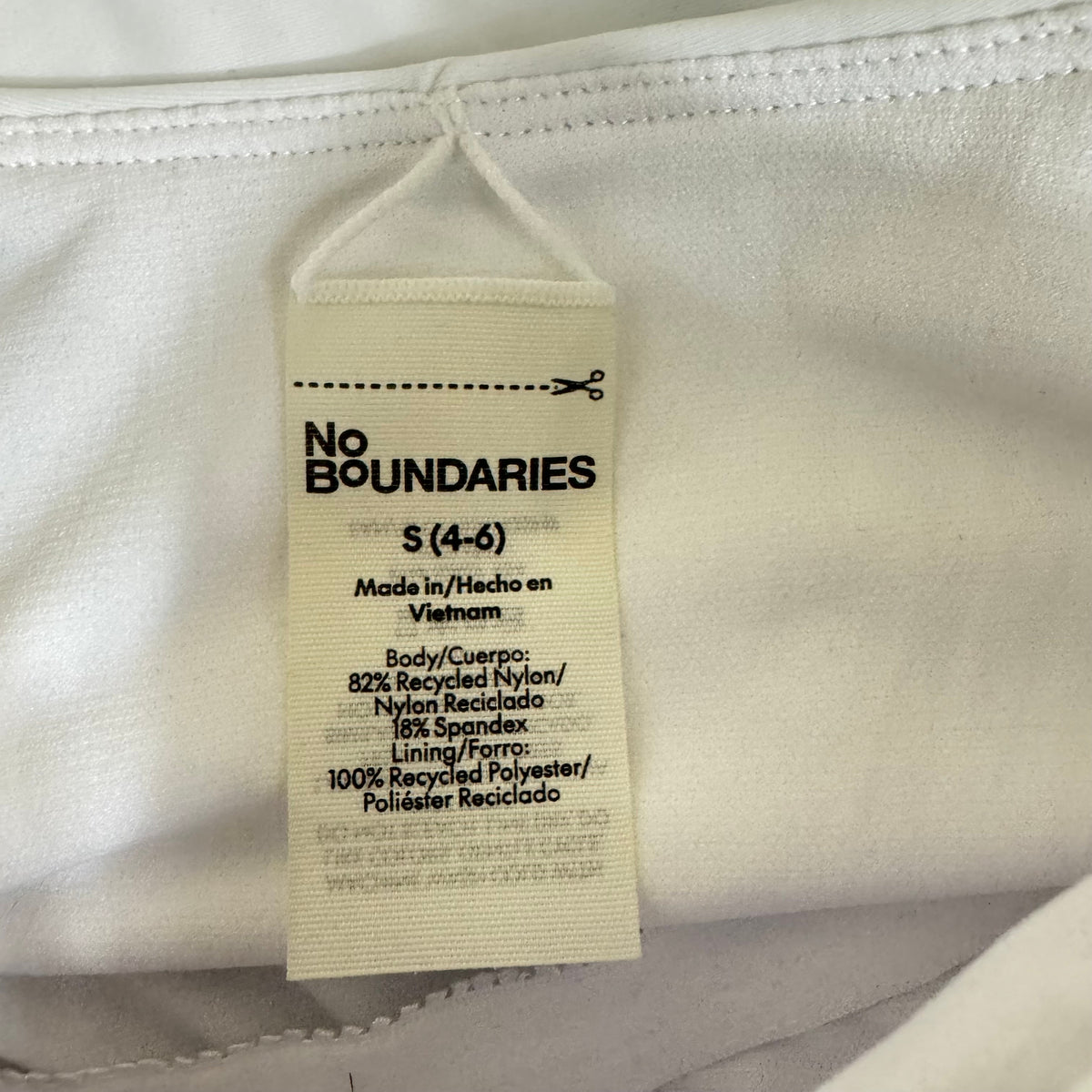 No Boundaries Women's Vivid White Cheeky High Leg One-piece Size Small - Image 3