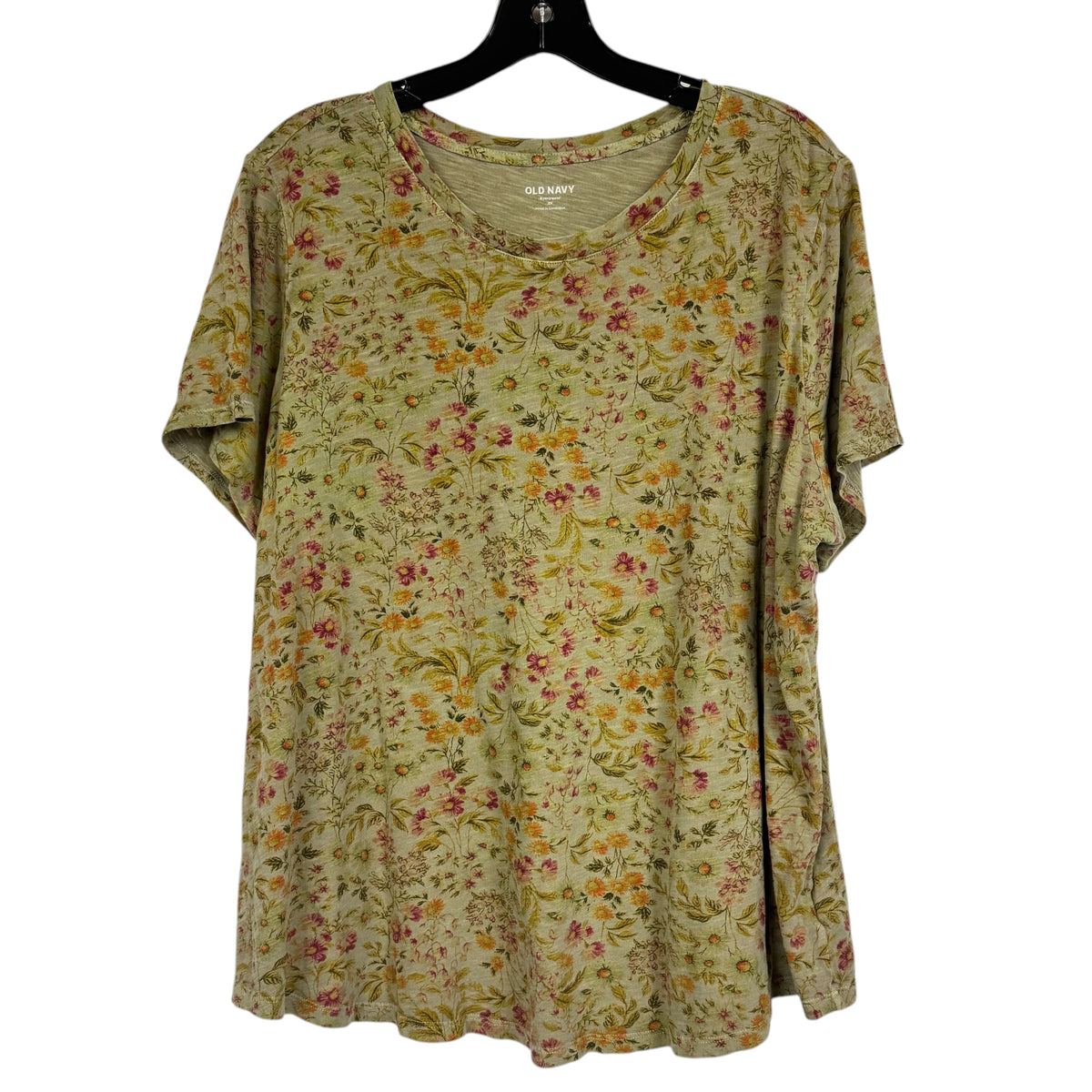 Old Navy EveryWear Overdyed Floral-Print Scoop-Neck Women's Size 2X T-Shirt - Image 1