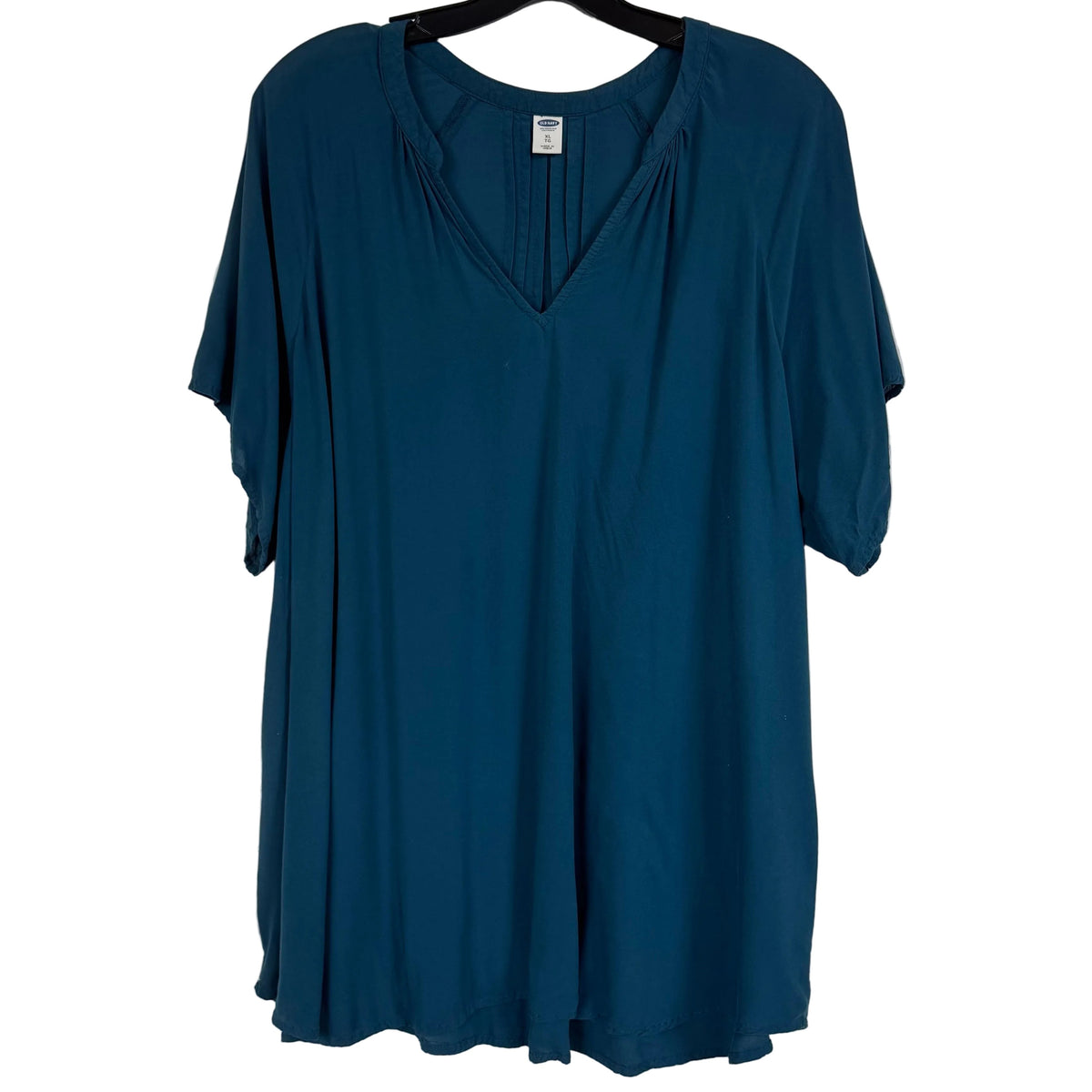 Old Navy Pleated Flutter Blouse Teal XL - Image 1