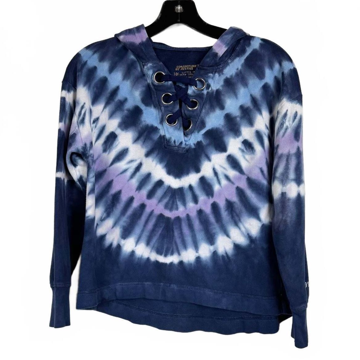 Justice Blue Tie-Dye Hoodie Girl's Size 10