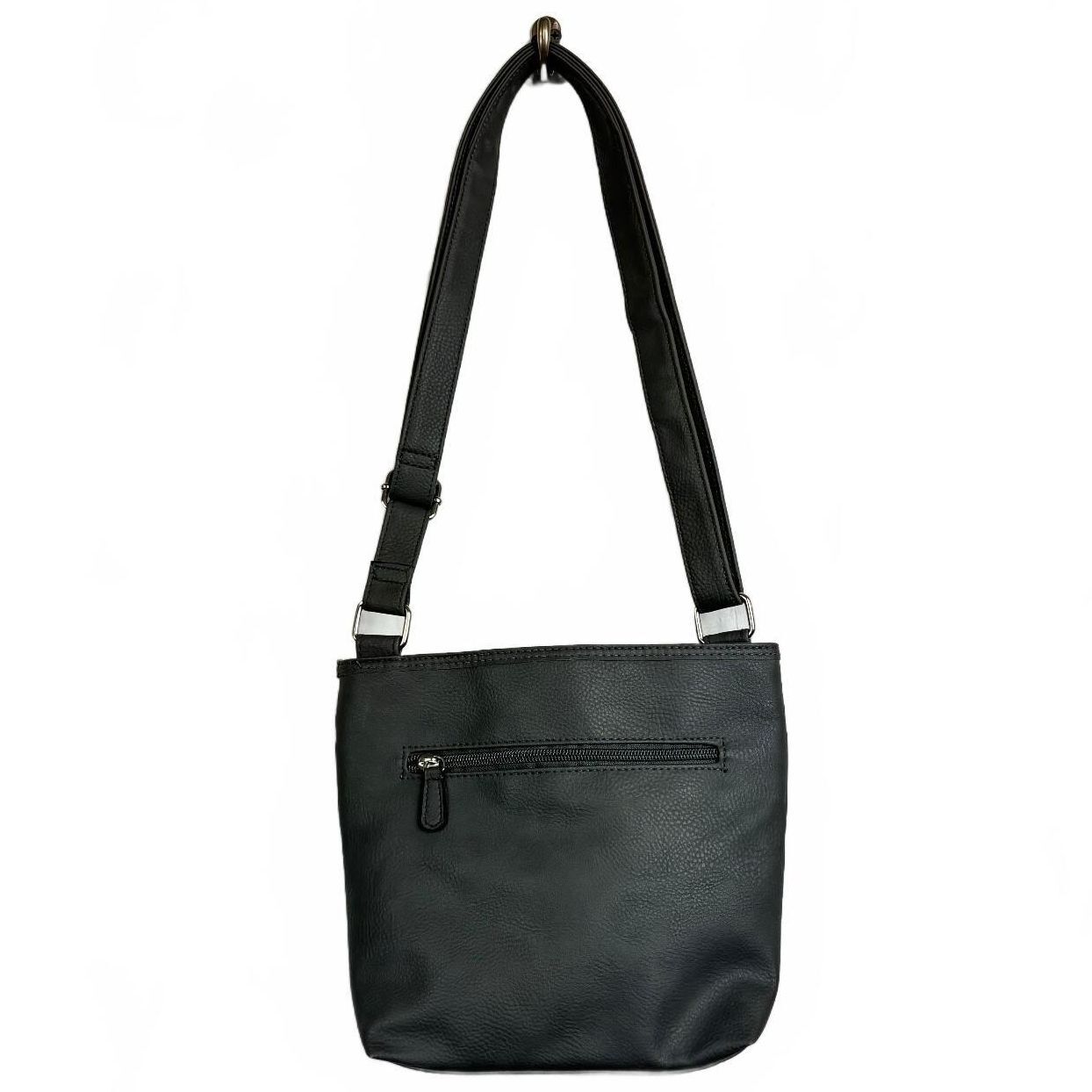 Gray crossbody silver hardware