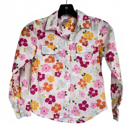 Gymboree White and Floral Button Up Jacket Girl's Size 9