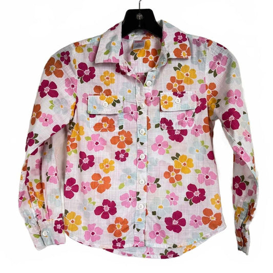 Gymboree White and Floral Button Up Jacket Girl's Size 9