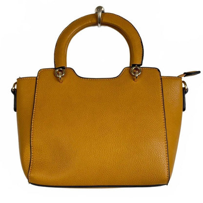 Mustard yellow handbag gold hardware