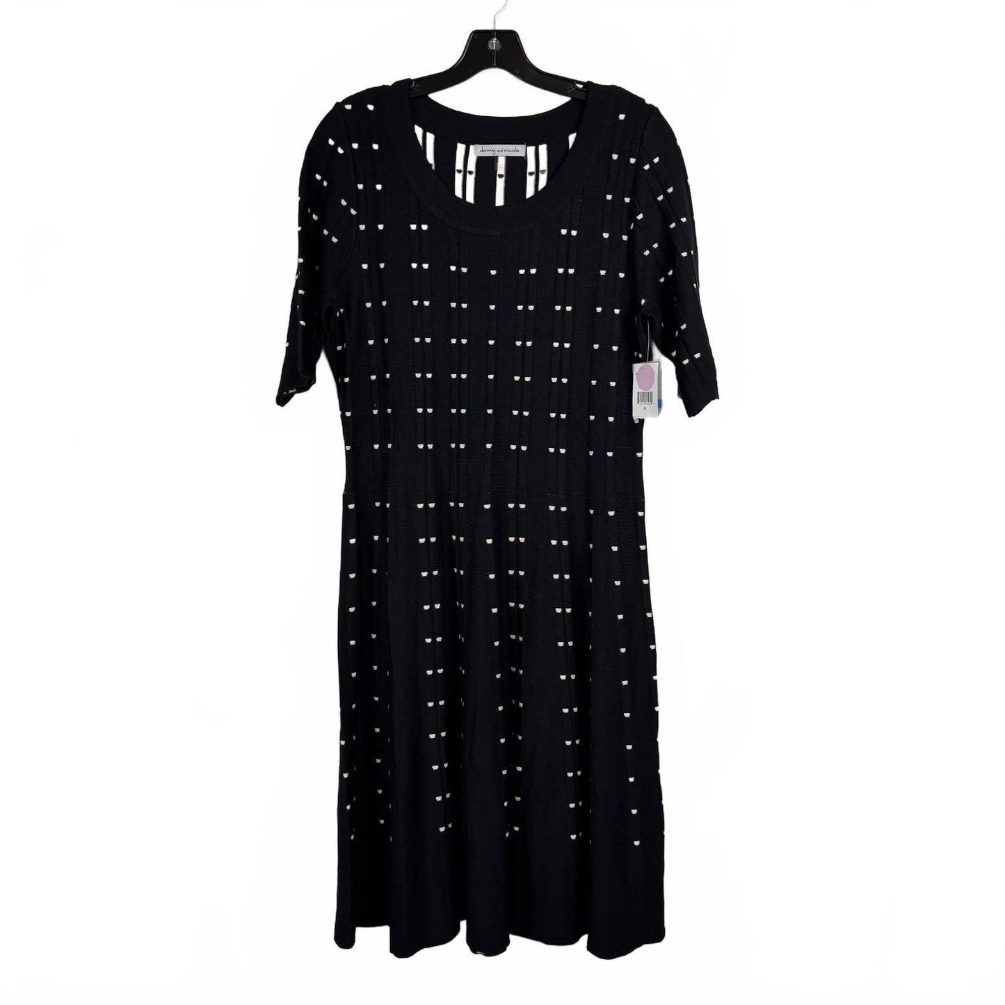 Danny and Nicole Black 3/4 Sleeve MIdi Dress Women's Size XL