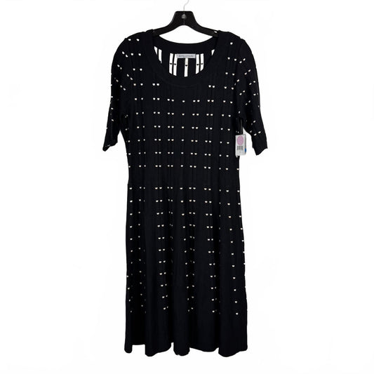 Danny and Nicole Black 3/4 Sleeve MIdi Dress Women's Size XL