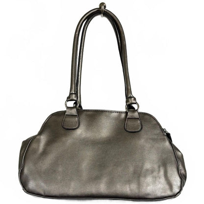 Metallic Gray shoulder bag silver hardware