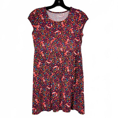 Wonder Nation Burgendy Short Sleeve Knee-Length Dress Girl's Size XL