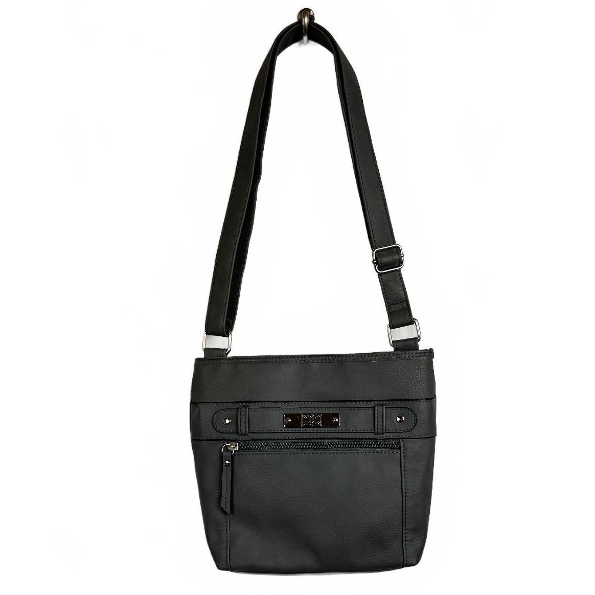 Gray crossbody silver hardware