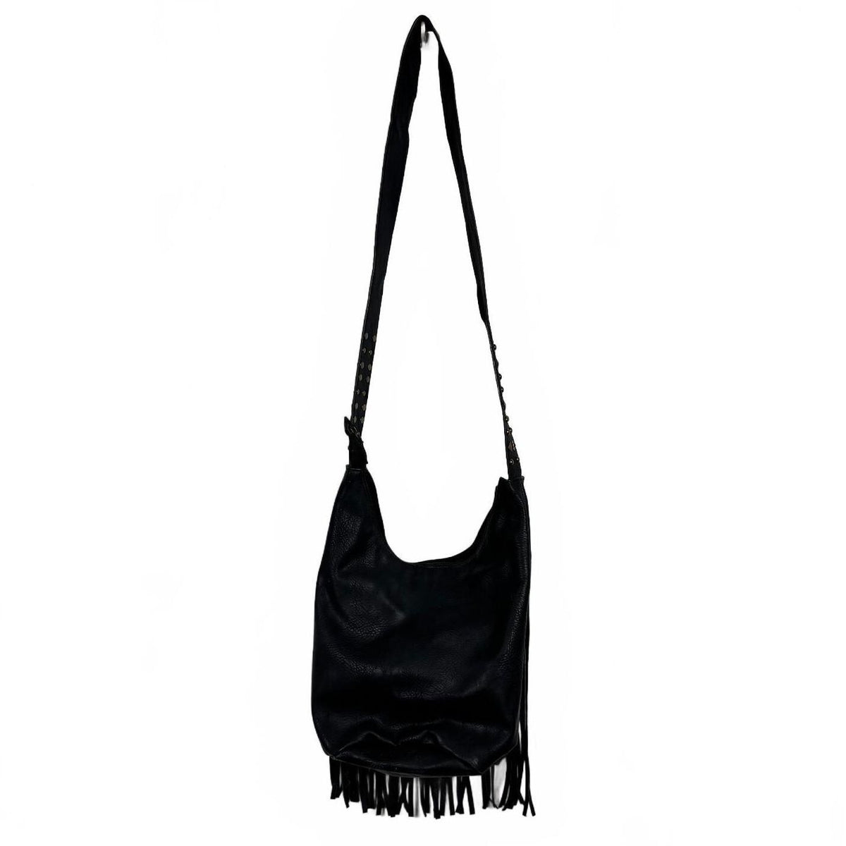 Arizona Black fringe crossbody copper hardware
