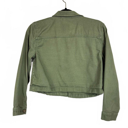 THEREABOUTS Green Long sleeve Cropped Button Up Jacket Girl's Size Medium