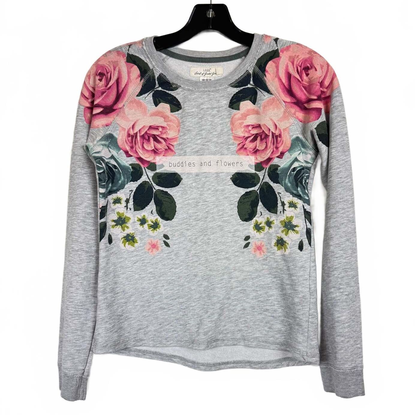 L.O.G.G Gray and Floral Long Sleeve Sweatshirt Girl's Size 12-14