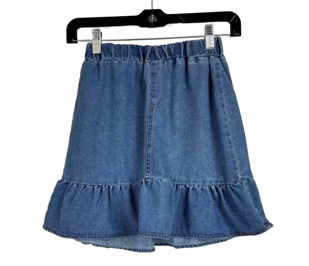 Shein Blue Denim Knee-Length Skirt Girl's Size 10Y