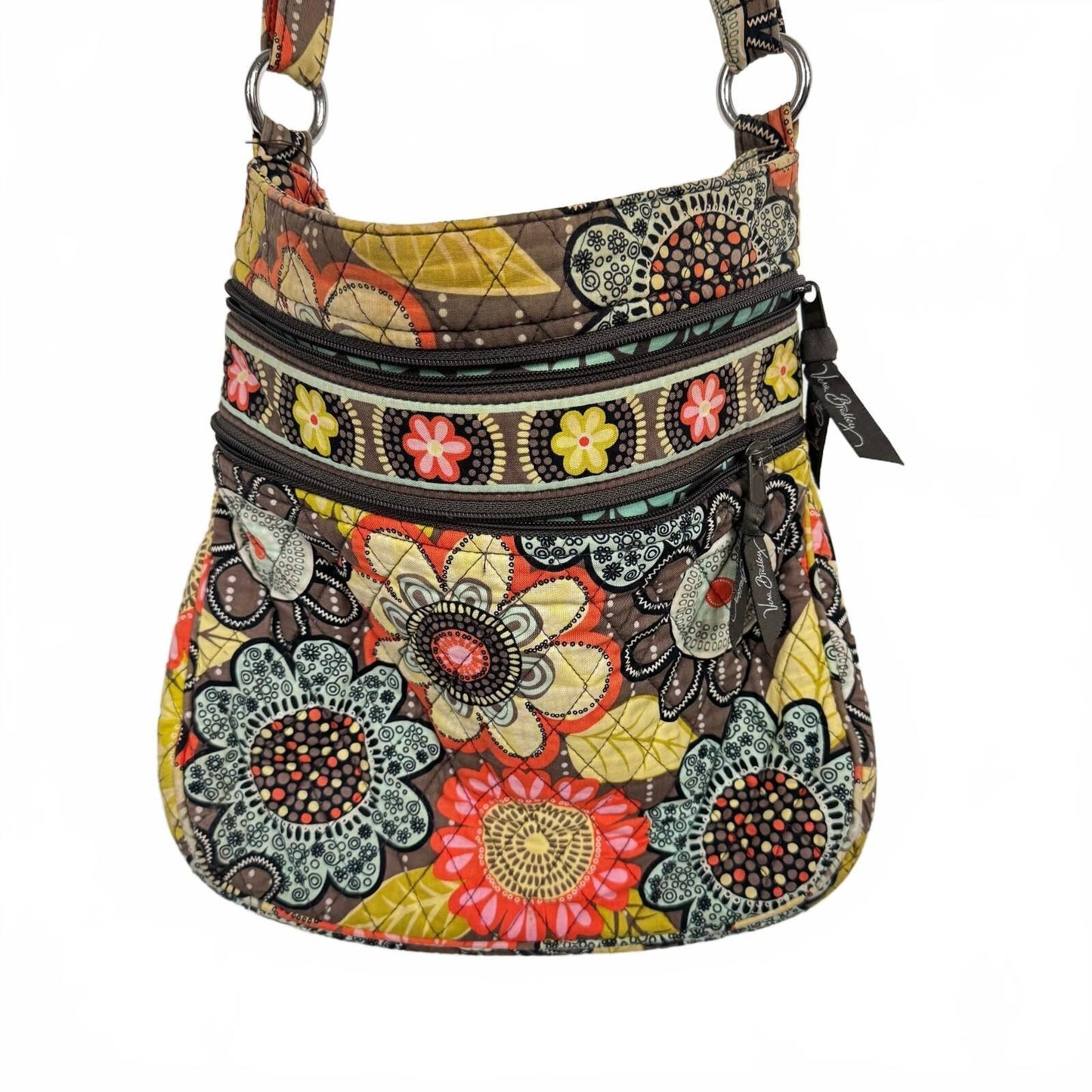 Vera Bradley crossbody bag hardware Silver toned