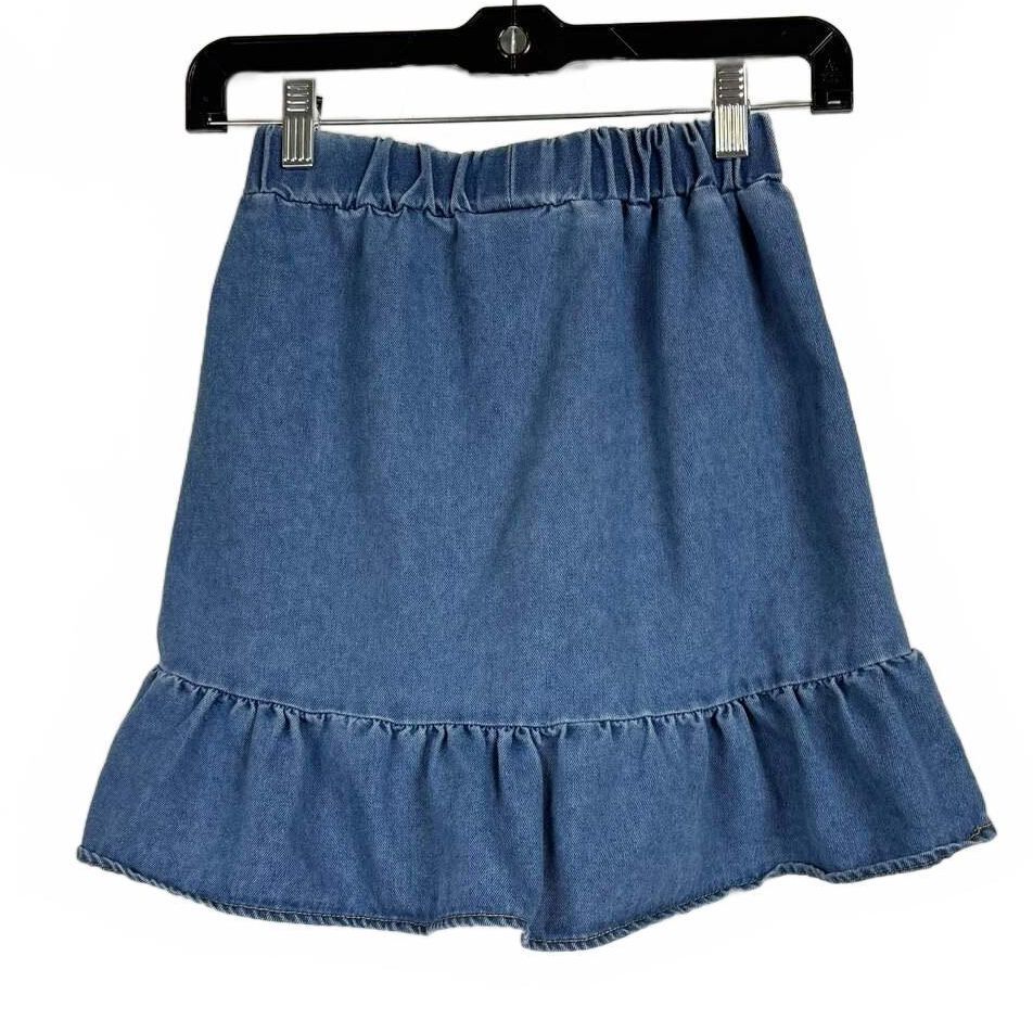 Shein Blue Denim Knee-Length Skirt Girl's Size 10Y