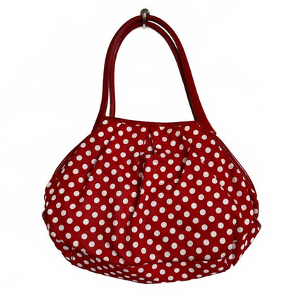 Chateau red and white polka dot Shoulder bag Silver hardware