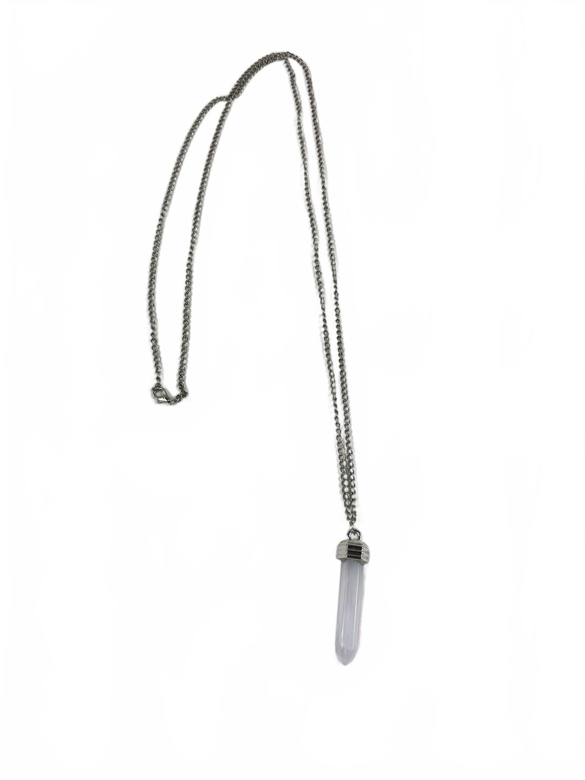 Fashion Jewelry Silver Toned Crystal Pendant Women's Necklace