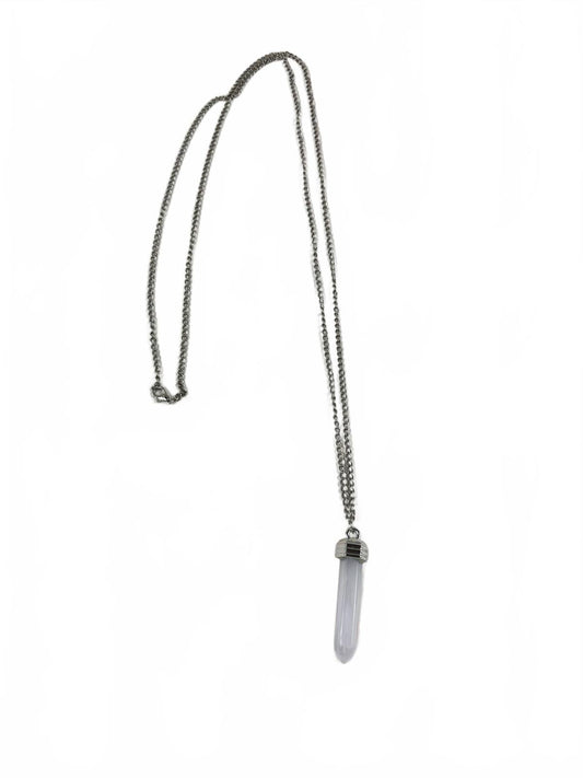 Fashion Jewelry Silver Toned Crystal Pendant Women's Necklace