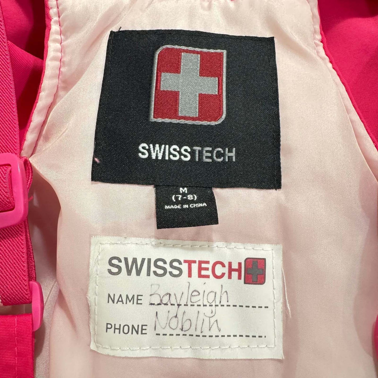 Swiss Tech Pink Snow Overalls Girl's Size Medium