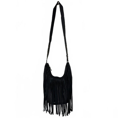 Arizona Black fringe crossbody copper hardware