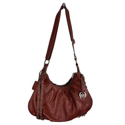 Born Brown Leather Crossbody bag Gold toned hardware