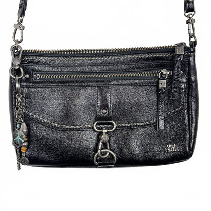 The Sak Black Silver hardware crossbody bag