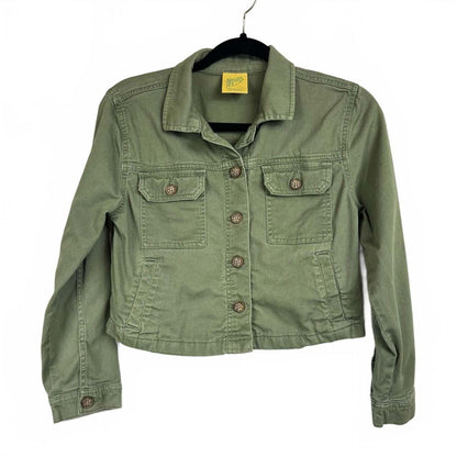 THEREABOUTS Green Long sleeve Cropped Button Up Jacket Girl's Size Medium