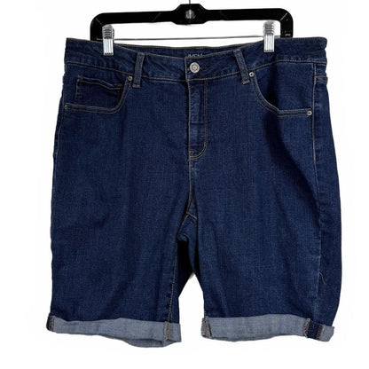 Time & Tru Blue Bermuda Shorts Women's Size 16