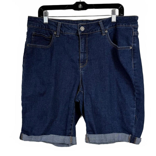Time & Tru Blue Bermuda Shorts Women's Size 16