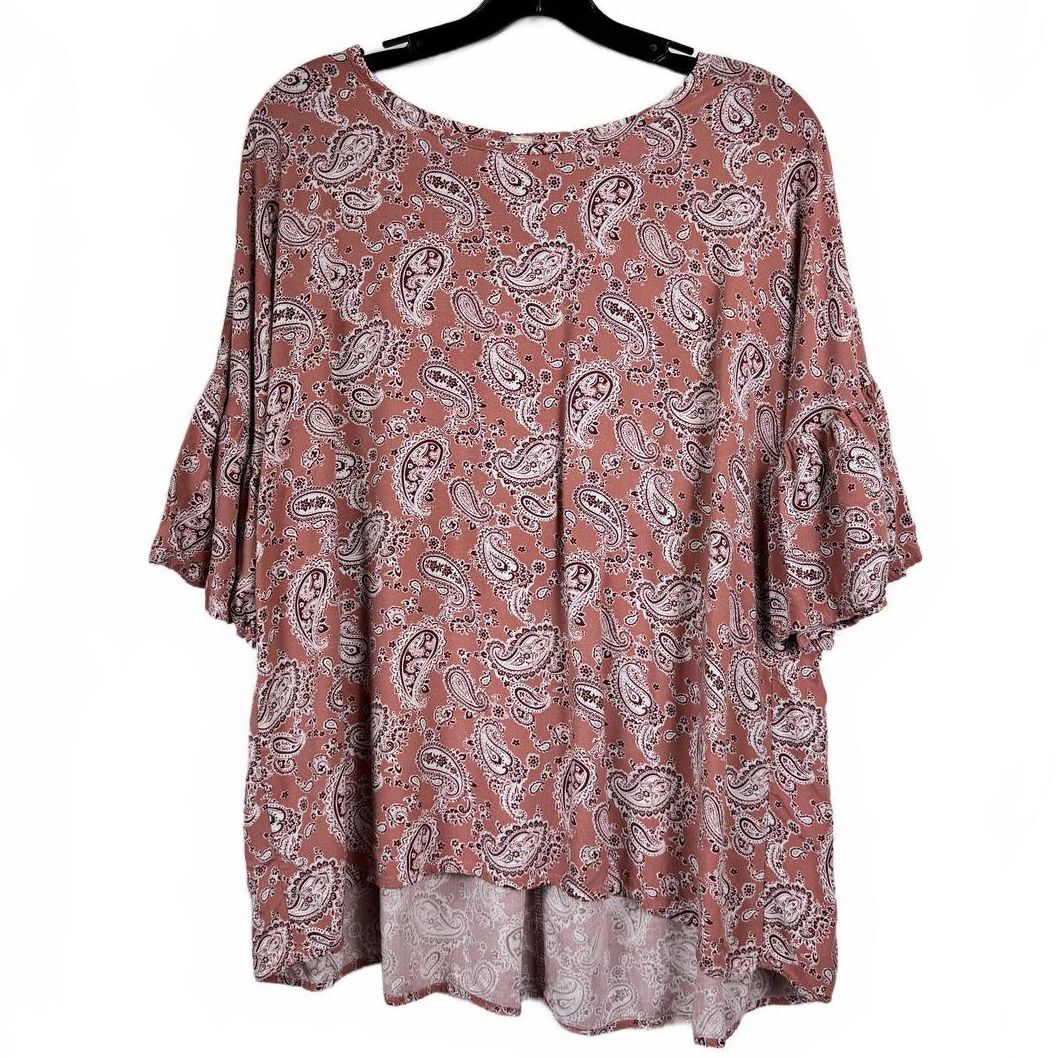 Crepas Pink Short sleeve blouse Women's size Large