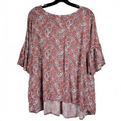 Crepas Pink Short sleeve blouse Women's size Large