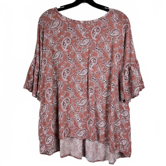 Crepas Pink Short sleeve blouse Women's size Large