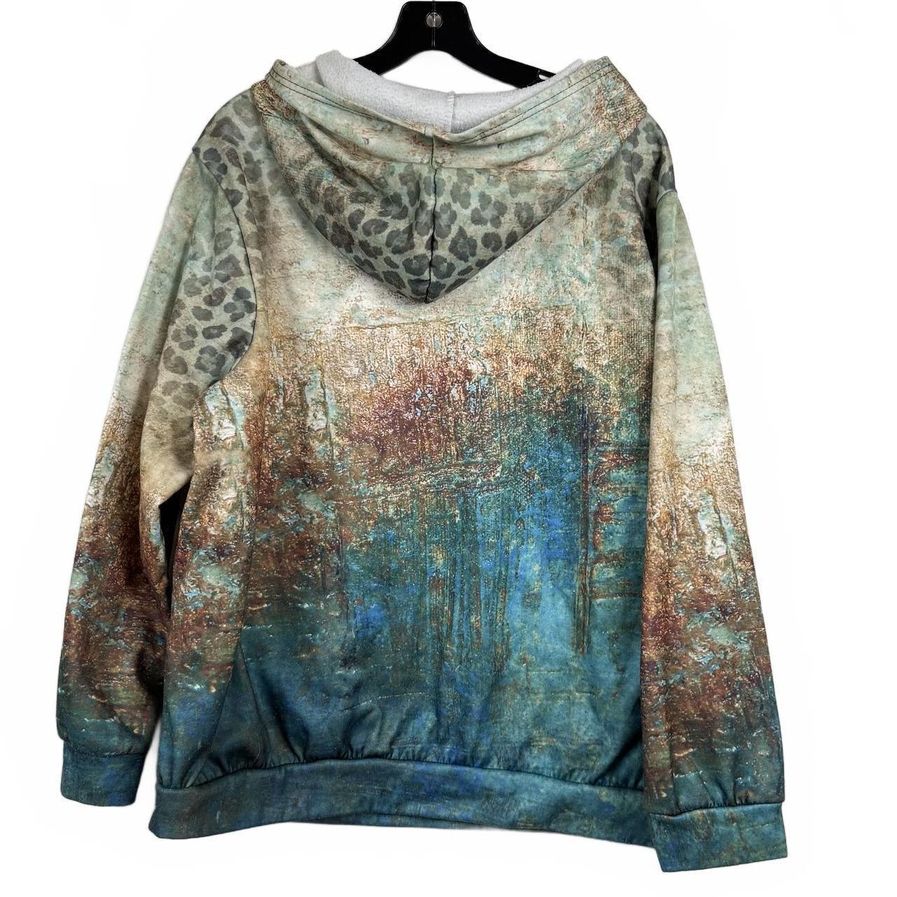 Shein Green and Blue Long Sleeve Hoodie Women's Size 3XL