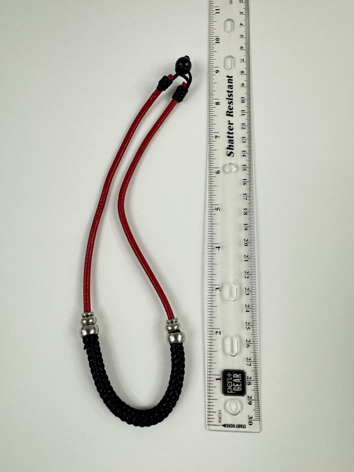 Fashion Jewelry Faux Leather Red Cord with Black Braided Cord Women's Necklace