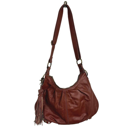 Born Brown Leather Crossbody bag Gold toned hardware