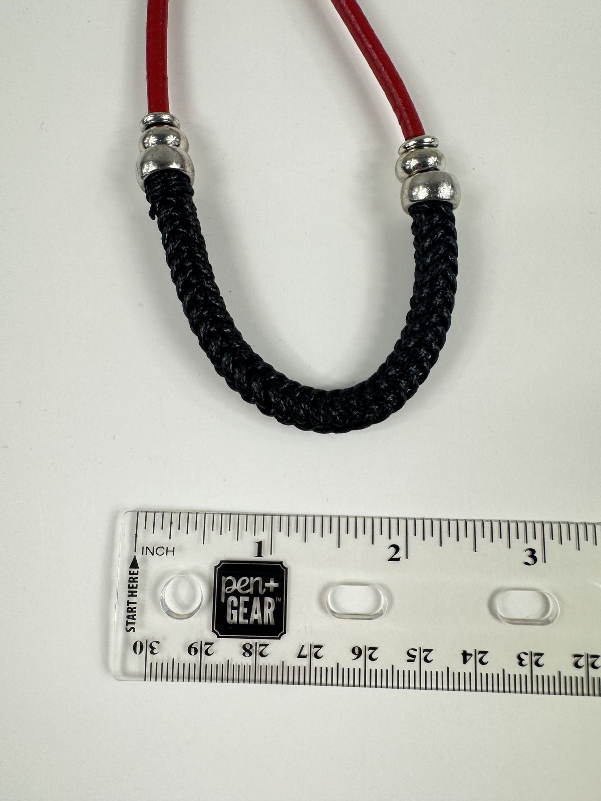 Fashion Jewelry Faux Leather Red Cord with Black Braided Cord Women's Necklace