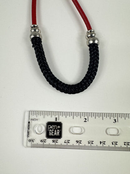 Fashion Jewelry Faux Leather Red Cord with Black Braided Cord Women's Necklace