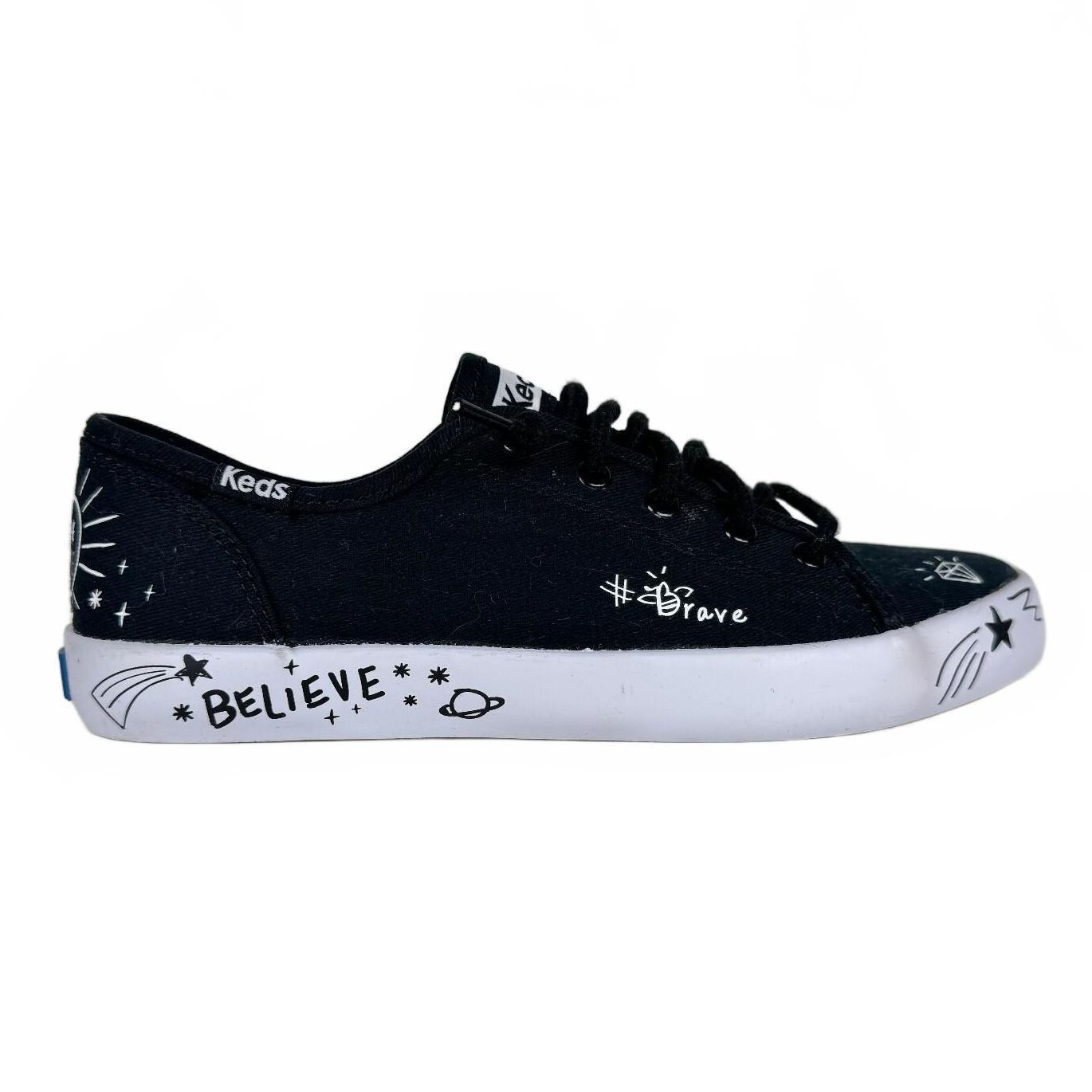 Keds Black and White Slip-on Girl's Shoe Size 2 Big Kids