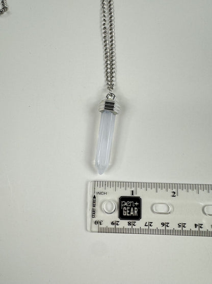 Fashion Jewelry Silver Toned Crystal Pendant Women's Necklace