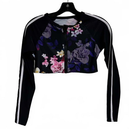 Wonder Nation Black Long Sleeve Swimsuit Top Girl's Size XL