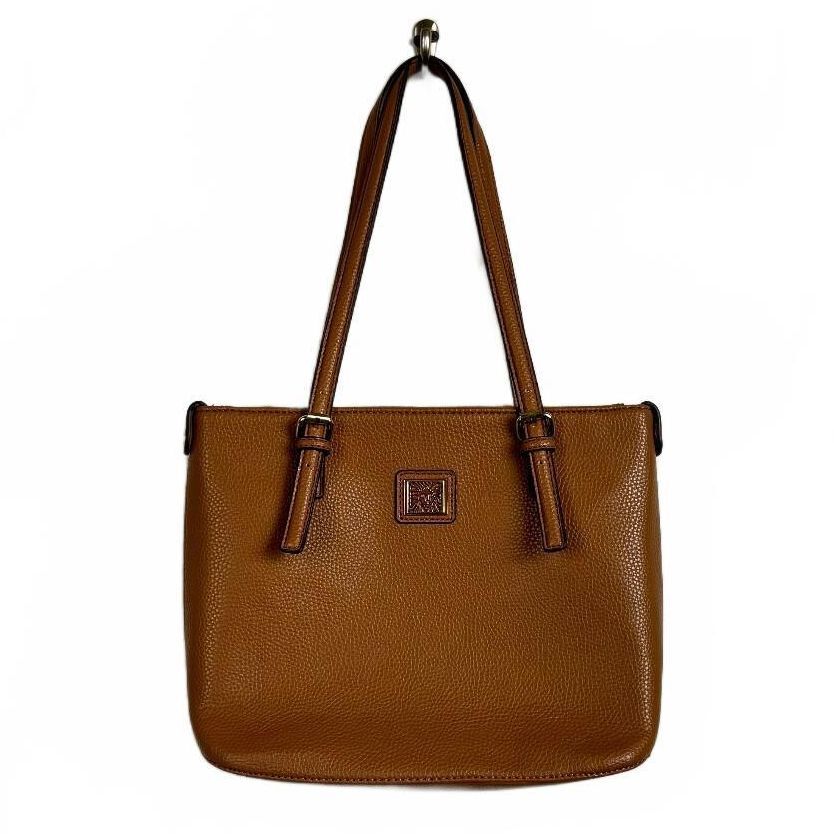 Anne Klein brown shoulder bag gold toned hardware